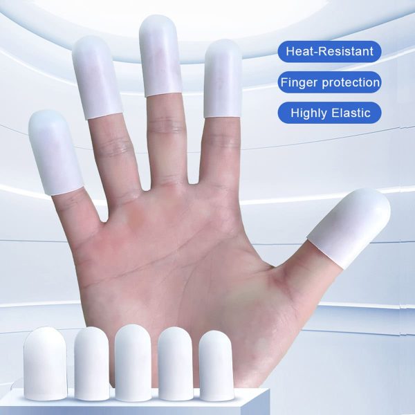 Reusable Anit-hot Silicone Finger Sleeves for Protecting Skin 5pcs/pack - Image 3