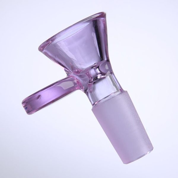 GB03 14mm Male Thick Glass Bong Slides Bowl With Handle Funnel Male Hourglass Smoking Accessories Water Pipe Bongs - Image 3