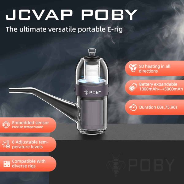 JCVAP Poby LE with XL Quartz Insert Kit Electric Dab Rig Portable Vaporizer - Image 6