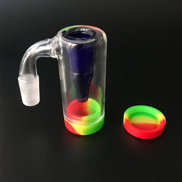 14mm Male Glass Ash Catcher with Silicone Container - Image 4