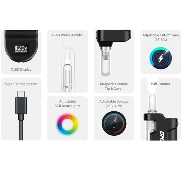 Yocan Dyno Digital Nectar Collector Vaporizer with Glass Bubbler - Image 4