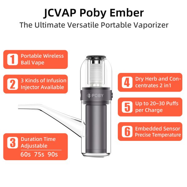 JCVAP Poby Ember Ball Vape Dry Herb Vaporizer Canada - Image 3
